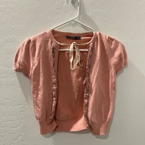 The Limited light pink top Extra Small Crop Cardigan Juniors Y2K